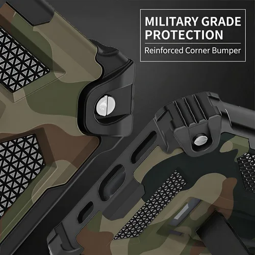 Miniatura 5 de CCSmall Funda de camuflaje para Apple iPhone 14 para hombres, protección resistente a prueba de golpes con función atril para iPhone 14 MC verde