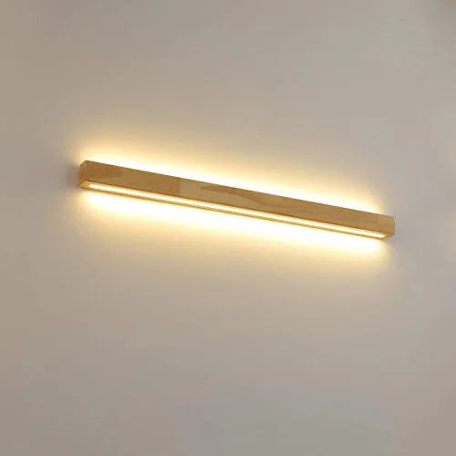 Lámpara LED de pared de madera nórdica, lámpara de montaje en pared minimalista lineal, apliques de pared de madera para sala de estar, dormitorio,