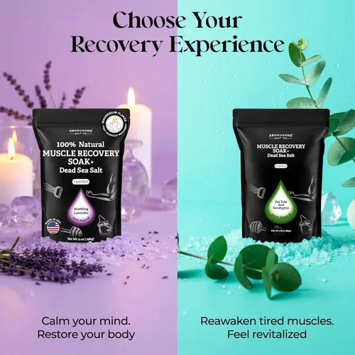 Miniatura 5 de Aromasong Baño de recuperación muscular con sal del mar muerto, OptiMSM, copos de magnesio y aceites esenciales para dolor después