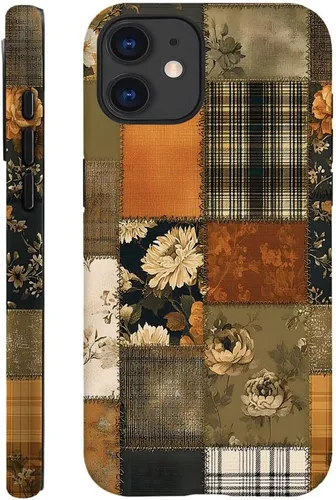Miniatura 38 de DAIZAG Funda compatible con iPhone 13, funda duradera de protección contra golpes para niñas y mujeres, tema de retazos azul océano Tema
