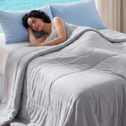 Miniatura 14 de Bedsure Edredón refrescante tamaño Queen, mantas refrescantes para durmientes acalorados, edredón ligero para verano con tecnología fresca de doble