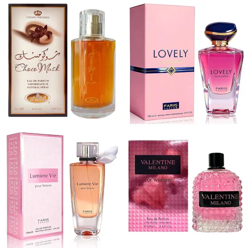 Miniatura 43 de AFLUXE Set de perfume para mujer, 4 piezas, colección Eau De Parfum de larga duración, almizcle Choco/Milano Mujer/6pm Rosa/7AM Fresh