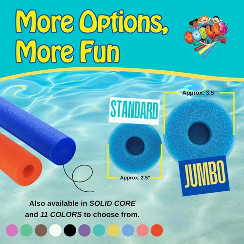Miniatura 8 de Oodles of Noodles Fideos de natación de espuma para piscina, paquete de 5 Rojo