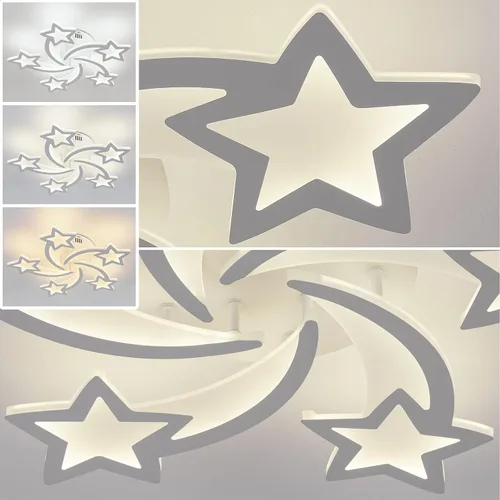 Miniatura 2 de STCH Lámpara de techo LED moderna regulable, lámpara de techo moderna de estrella de 25.6 pulgadas, lámpara de techo LED de montaje empotrado