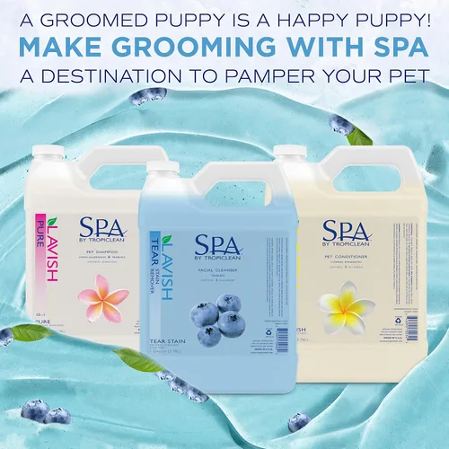 Miniatura 8 de TropiClean SPA Removedor de manchas de lágrimas para perros Champú facial de arándanos Eliminador de olores Sin lágrimas Blanqueador e