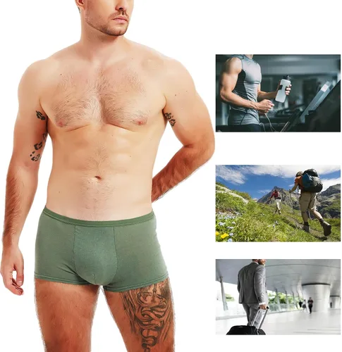 Miniatura 9 de STARLY 5pcs Mens Desechable Algodón Ropa Interior Viaje Boxers Escritos Portátil Pantalones Cortos Blanco/Gris/Verde Oliva