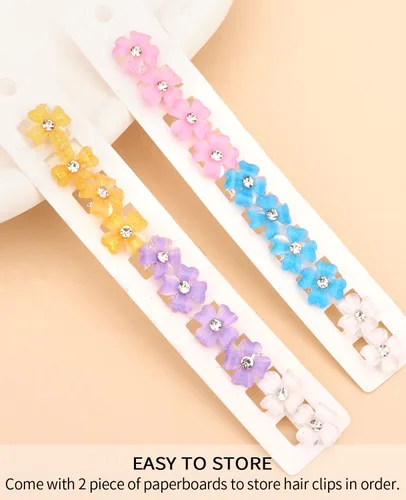 Miniatura 4 de Wecoe Juego de pinzas para el cabello: 20 piezas de accesorios para el cabello bonitos y brillantes para niños, niñas, mujeres, blanco, amarillo