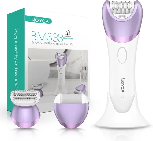 VOYOR Depiladora para mujer, depiladora inalámbrica para mujeres, dispositivo de depilación 3 en 1 para piernas y brazos con 30 pinzas, afeitadora