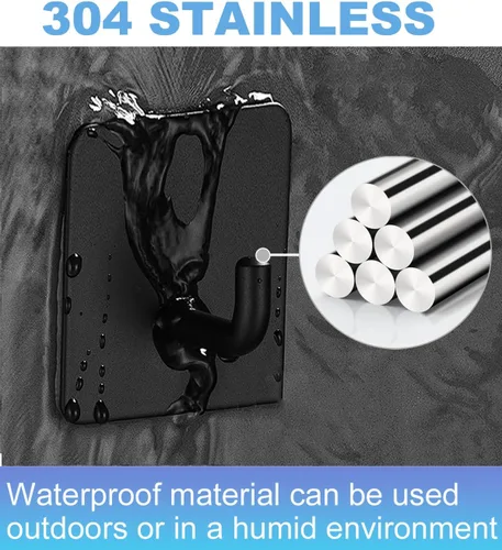 Miniatura 3 de 20 ganchos para toallas con tiras extraíbles para colgar, adhesivo de pared resistente, al aire libre sin daños, gancho adhesivo para baños, ducha