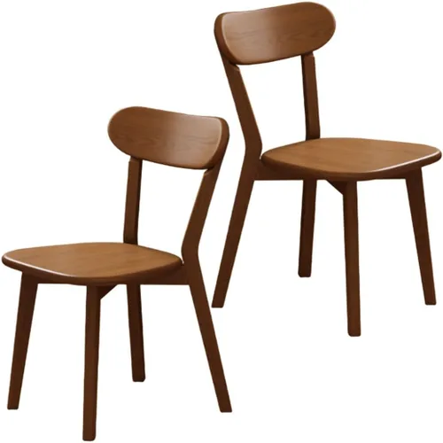 Miniatura 17 de YVYKFZD Sillas de comedor de madera maciza, juego de sillas de cocina con respaldo curvo, silla de comedor sin brazos, silla auxiliar cómoda de Negro