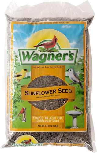 Wagner's 52023 Semillas de Girasol de Aceite Negro Alimento para Aves Silvestres, Bolsa de 5 Libras