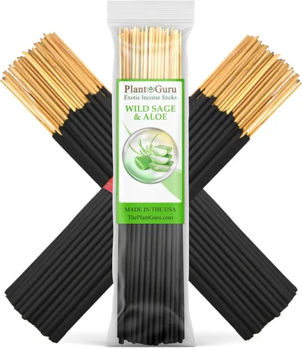 Varillas de incienso exóticas de salvia silvestre y aloe de 7 pulgadas, 1 paquete a granel de 85 a 100 varillas, aroma natural de 7 pulgadas de
