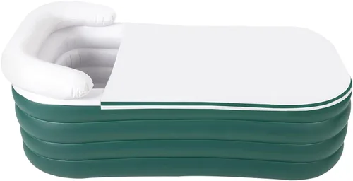 Bañera inflable de 6 pies para adultos, bañera inflable independiente de 4 capas plegable con bomba de aire eléctrica para bañera, spa, baño de