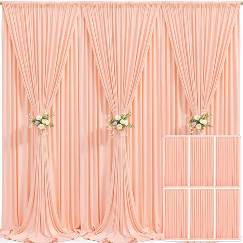 Miniatura 94 de Cortina de fondo beige de 10x10 para bodas y fiestas, cortina de fondo beige sin arrugas para fotos, cortinas de fondo para decoración de baby Gris
