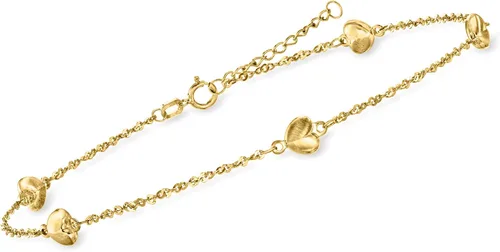 Miniatura 3 de Ross-Simons Tobillera con corazón de oro amarillo de 14 quilates. 9 pulgadas, Oro, Sin gemas.