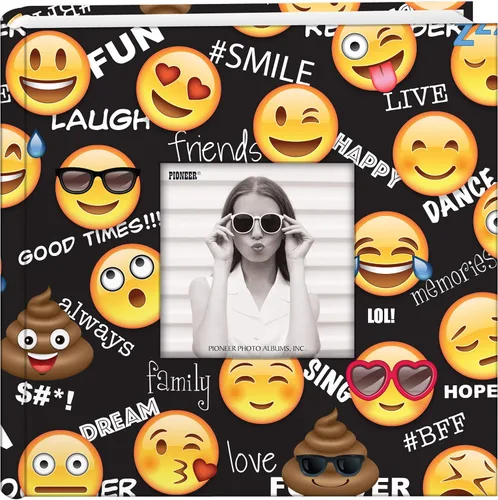 Pioneer Photo Albums Emoji 200 pkt 4x6 álbum de fotos, bolsillo, color negro
