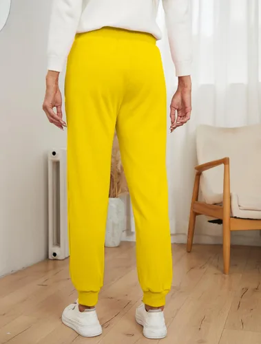 Miniatura 13 de MOUEEY Pantalones deportivos súper cálidos con forro de sherpa para mujer, pantalones deportivos de forro polar con bolsillos con cremallera