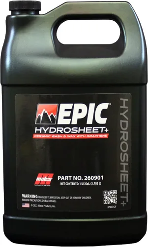Malco Epic Hydrosheet - Lavado y cera de cerámica con grafeno/limpia, brilla y protege tu vehículo en un solo paso/1 galón (260901)