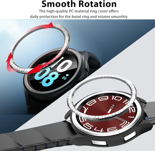 Miniatura 2 de Paquete de 3 fundas para Galaxy Watch 6 Classic de 1.850 in, funda protectora con marco brillante compatible con Samsung Galaxy Watch 6