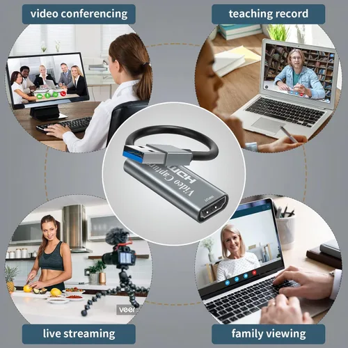 Miniatura 6 de Papeaso Tarjetas de captura de video, 4K HDMI a USB 3.0 dispositivo de captura de video, 1080P HD 60 fps transmisión en vivo y grabación de video