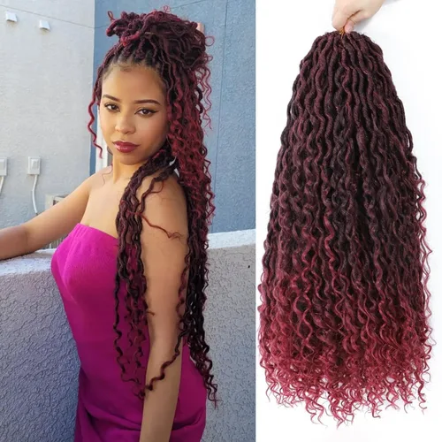 Miniatura 143 de Alicoco Goddess Locs Cabello de Ganchillo 12 Pulgadas 8 Paquetes Rastas Sintéticas de Ganchillo Para Mujeres Rastas Suaves Boho Pre-enrolladas River