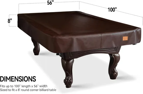 Miniatura 2 de Cubierta de mesa de billar de cuero sintético resistente, cubierta impermeable y resistente a desgarros para mesa de billar de 7/8/9 pies, 8 pies
