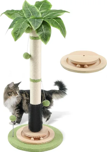 Poste rascador para gatos de 39.4 pulgadas de alto, poste rascador de cuerda de sisal de 3.5 pulgadas de ancho para adultos y gatitos de interior,