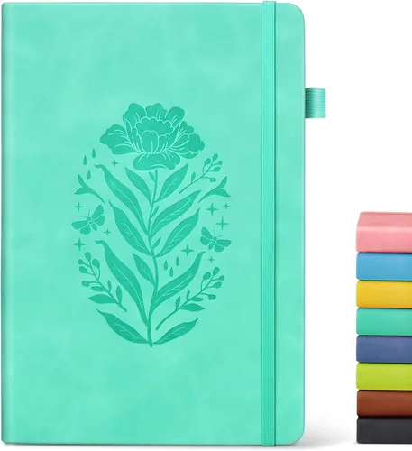 Miniatura 13 de Cuaderno de diario con líneas para mujeres, A5 de tapa dura de cuero rosa para escribir, 200 páginas, diario de viaje diario, cuaderno grueso