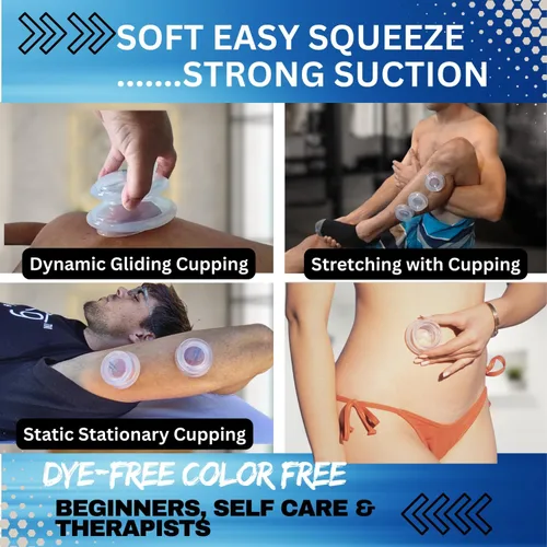 Miniatura 8 de Cupping Warehouse Supreme 6 Intermediate Pro 5560 Juego de ventosas de silicona – Kit de terapia de masaje de 6 tazas para principiantes – Grado