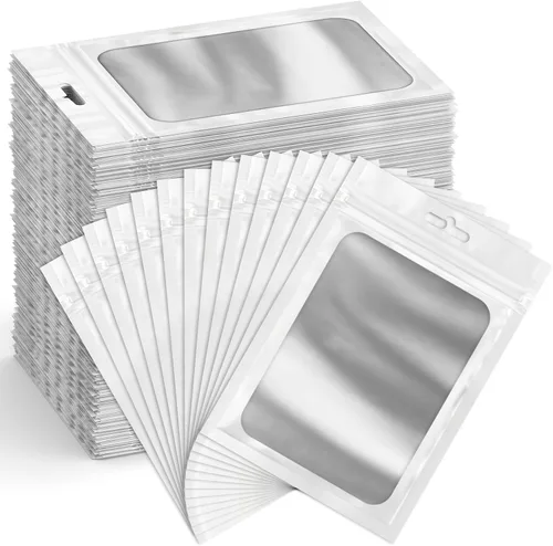 Miniatura 9 de Funfery Paquete de 300 bolsas resellables para almacenamiento de alimentos, bolsas transparentes de Mylar, bolsa de embalaje, comestibles, bolsa a