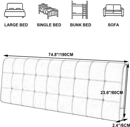 Miniatura 7 de Almohada rectangular para cabecera de lectura, cojín de gran tamaño, respaldo lumbar, respaldo de posicionamiento, soporte de espalda para sofá