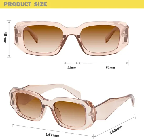 Miniatura 5 de mosanana Gafas de sol rectangulares de moda para mujeres y hombres