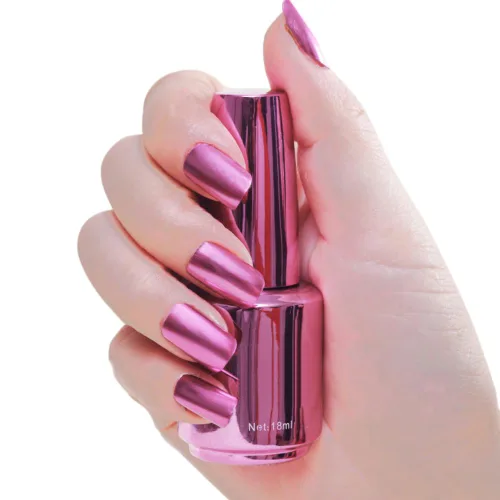 Miniatura 8 de Esmalte de uñas metálico, herramienta de manicura acrílica para bricolaje, esmalte de uñas de pintura de secado rápido y despega (morado)
