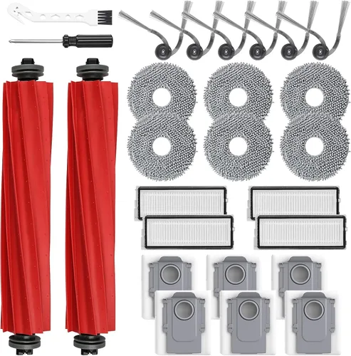 Miniatura 8 de Juego de 8 almohadillas de limpieza para aspiradora robot Roborock QV 35A/Saros 10R/Q Revo/Qrevo S/Qrevo Pro/Qrevo Plus/Qrevo Master/Qrevo