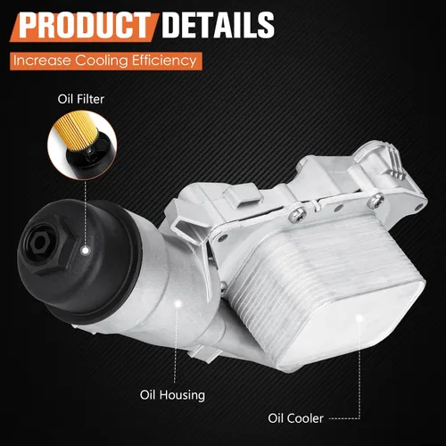 Miniatura 2 de Enfriador de aceite de motor de aluminio actualizado y adaptador de carcasa de filtro de aceite para BMW i8/X1/X2 2.0L18-19, para Mini Cooper