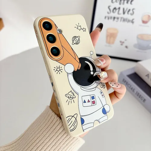 Miniatura 68 de Yonds Queen para Samsung Galaxy S21 Funda Linda, Diseño de Astronauta de Dibujos Animados, Espacio, Luna, Cohete, Elegante Cubierta Amortiguadora