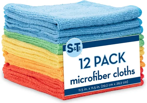 Miniatura 12 de S&T INC. Paquete de 50 paños de limpieza de microfibra, toalla de microfibra a granel para el hogar, toallas de microfibra reutilizables