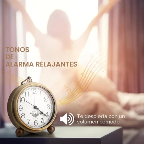 Miniatura 4 de Maxspace Reloj de mesa de metal dorado, retro vintage sin tictac, pequeño reloj despertador, funciona con pilas, movimiento de cuarzo silencioso