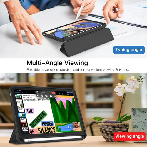 Miniatura 4 de iMieet Funda para iPad mini 7 2024 (A17 Pro), iPad mini 6 (8.3 pulgadas, modelo 2021), iPad mini 7ª/6ª generación con soporte para lápices, funda
