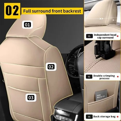 Miniatura 3 de YORKNEIC 2 fundas de asiento delantero de automóvil para Ford Edge 2007-2025 2026, transpirables, impermeables, de piel sintética, compatibles