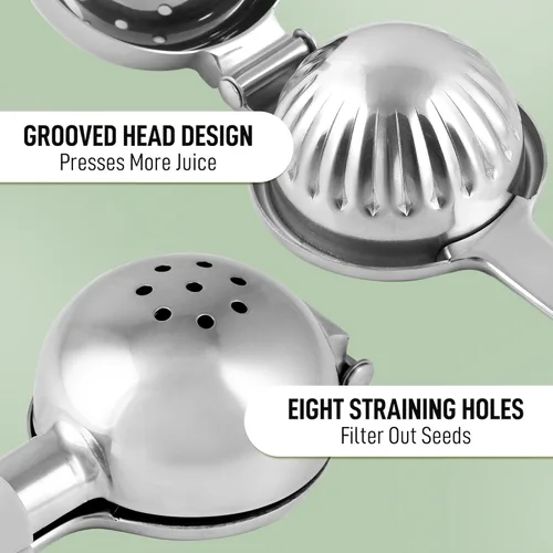 Miniatura 7 de Zulay - Exprimidor de limón extra grande de acero inoxidable, fácil de apretar y resistente, exprimidor de limón, exprimidor ergonómico de cítricos