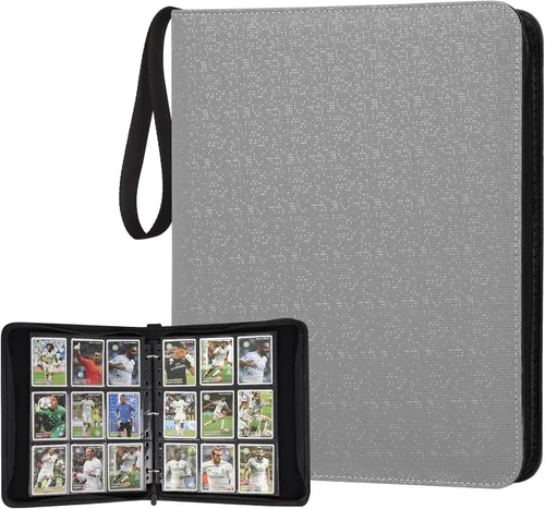 Miniatura 72 de GERMUN Carpeta de tarjetas de poliuretano, 16 bolsillos, carpetas de soporte premium para más de 1000 tarjetas, álbum de bolsillo de doble cara