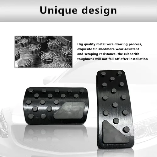 Miniatura 4 de Miytsya - 2 piezas de kit de accesorios interiores de aleación de aluminio antideslizantes para pedal de freno y acelerador, fundas para pedal