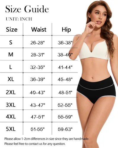 Miniatura 6 de Migbean Ropa interior de cintura alta para mujer, ropa interior para mujer, bragas para mujer, ropa interior de talla grande para mujer, bragas