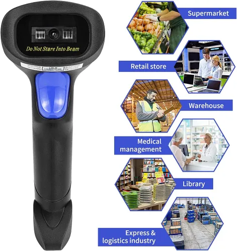 Miniatura 5 de NetumScan - Escáner de códigos de barras USB 1D, lector de códigos de barras CCD con cable portátil. Soporta escaneo de pantalla. Lector de códigos