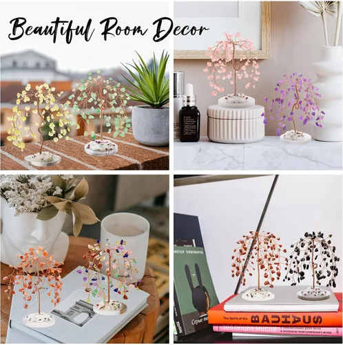 Miniatura 3 de ZHIYUXI Árbol de cristales de chakra, regalos para hombres y mujeres, decoración de habitación, accesorios de escritorio para el hogar, piedras