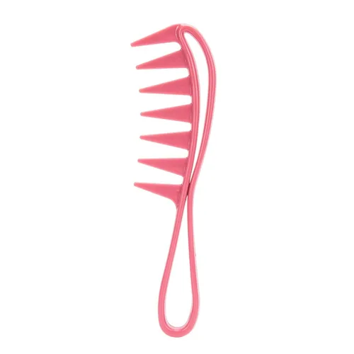 Miniatura 8 de Peine desenredante de dientes anchos para ducha, peine flexible de amplia separación, peine hueco, peine antiestático desenredante para el cabello