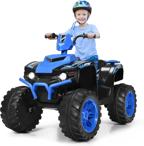 Miniatura 13 de OLAKIDS Vehículo eléctrico de 12 V para niños, vehículo eléctrico de 4 ruedas para niños pequeños, auto de juguete motorizado a batería para niños
