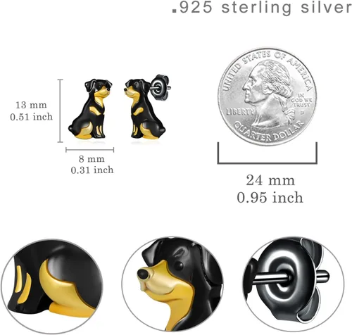 Miniatura 4 de Aretes de perro Yorkiepastor alemánbulldog francéscorgichihuahuarottweiler aretes para mujeres y niñas, joyería de perro, regalos para mujeres