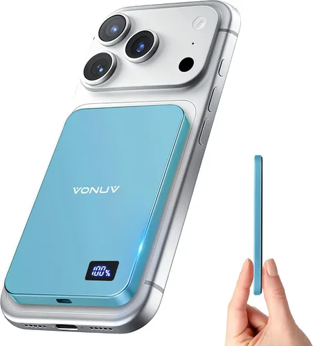 Miniatura 9 de Cargador portátil magnético de 5000 mAh, cargador inalámbrico ultra delgado de 15 W, carga rápida para iPhone 17/16/15/14/13/12 Pro/Pro Max/Plus
